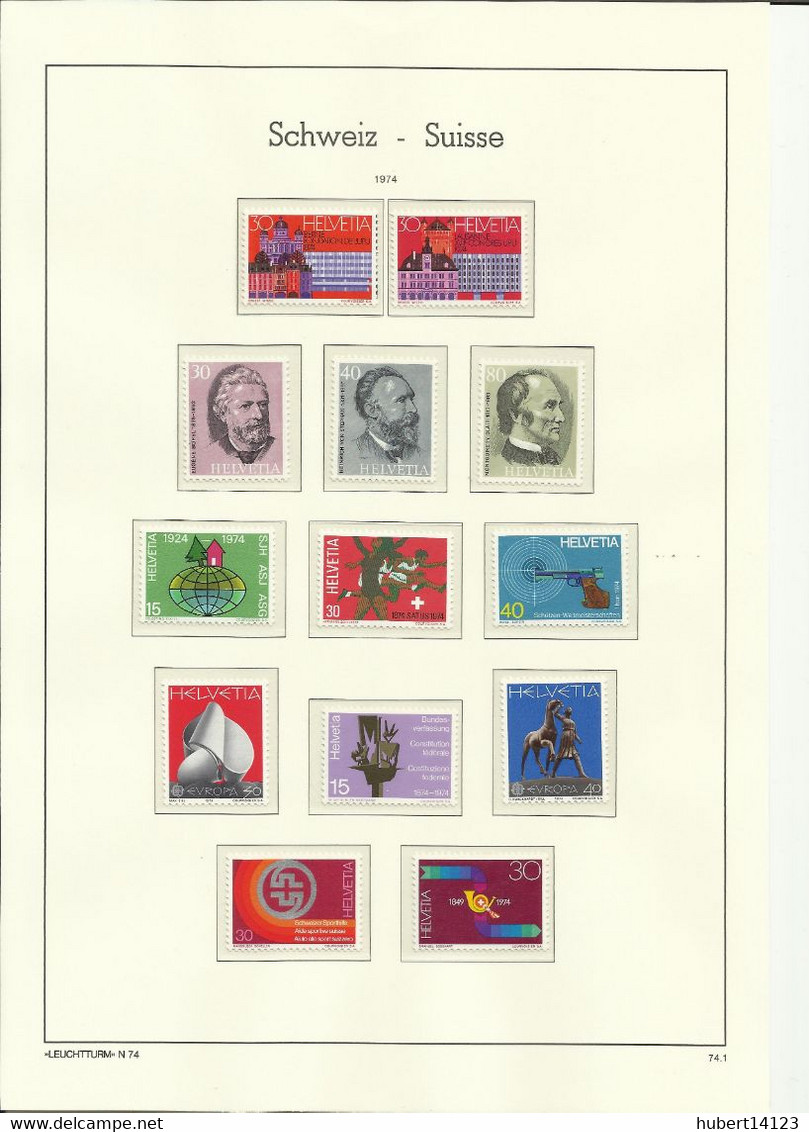 SUISSE 1974 à 1976  Majorité Neuf Sans Charnière MNH Ou Oblitéré - Autres & Non Classés