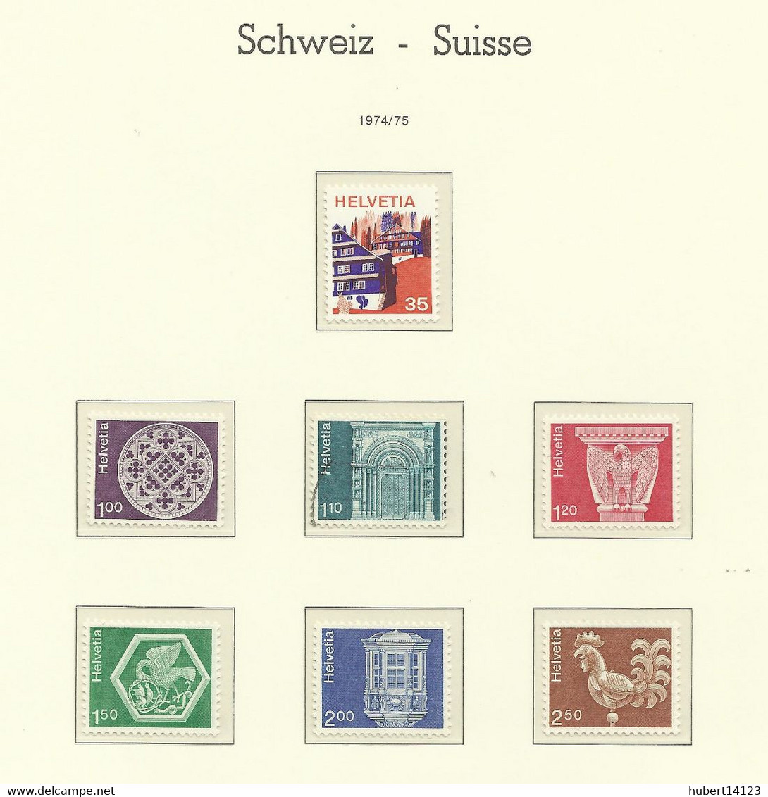 SUISSE 1974 à 1976  majorité neuf sans charnière MNH ou oblitéré