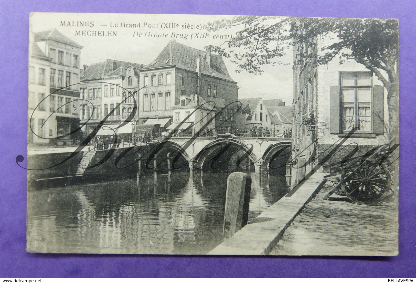 Mechelen Porte  D'Egmont -Dyle Gekleurd-Grote Brug  3 X CPA - Mechelen