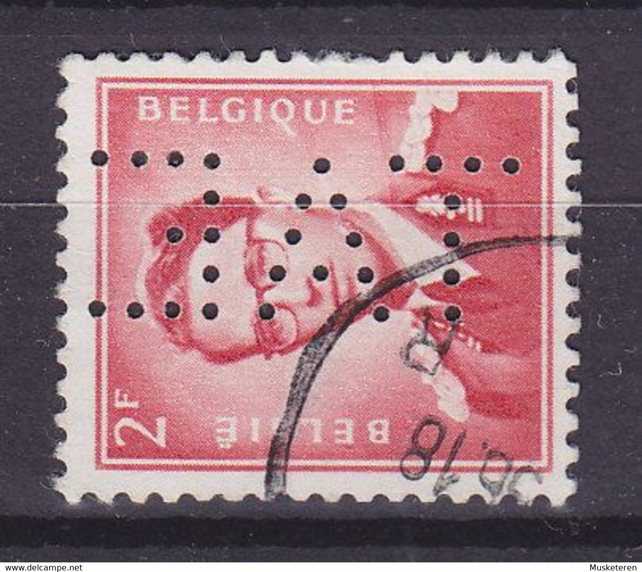 Belgium Perfin Perforé Lochung 'TAE' 1953 Mi. 974x, 2 Fr. König Baudoin (2 Scans) - 1951-..