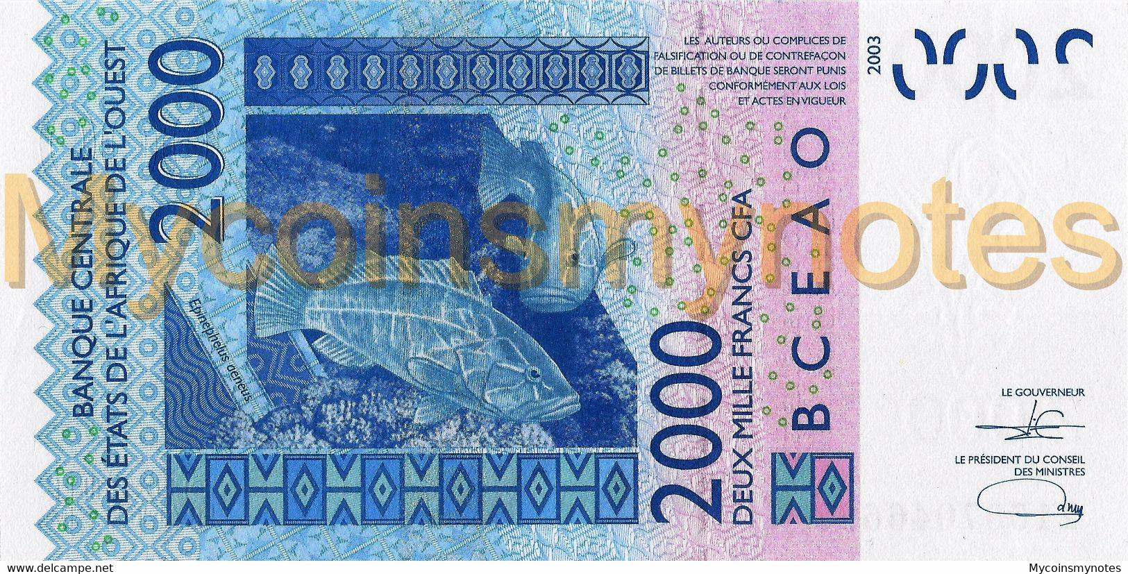 WEST AFRICAN STATES, SENEGAL, 2000 Francs, 2021, Code K, (Not Yet In Catalog), New Signature, UNC - Westafrikanischer Staaten