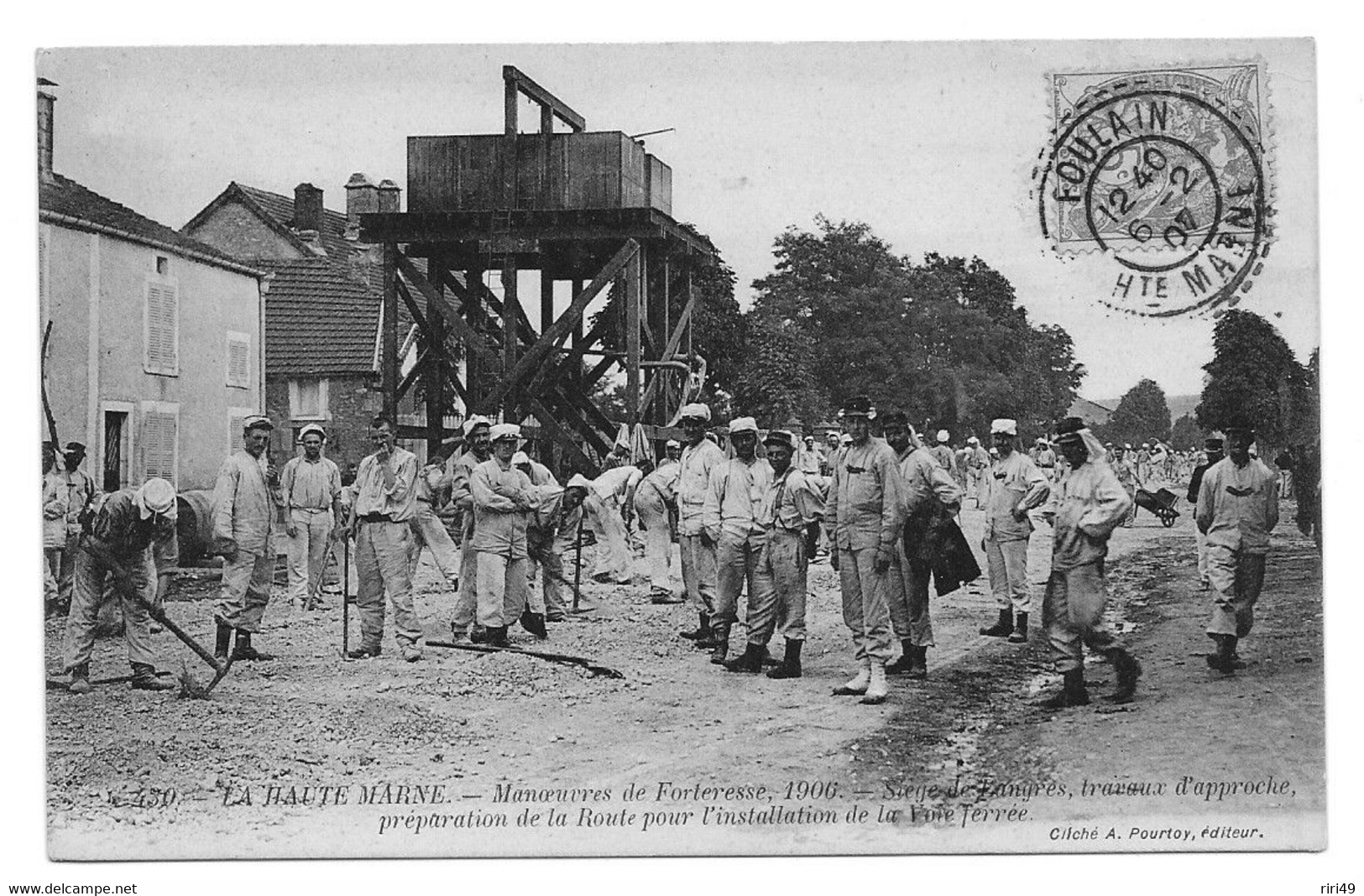 Cpa, 52 La Haute Marne, Manœuvres De Forteresse 1906, Préparation De La Route Pour Installation De La Voie Ferrée - War 1914-18