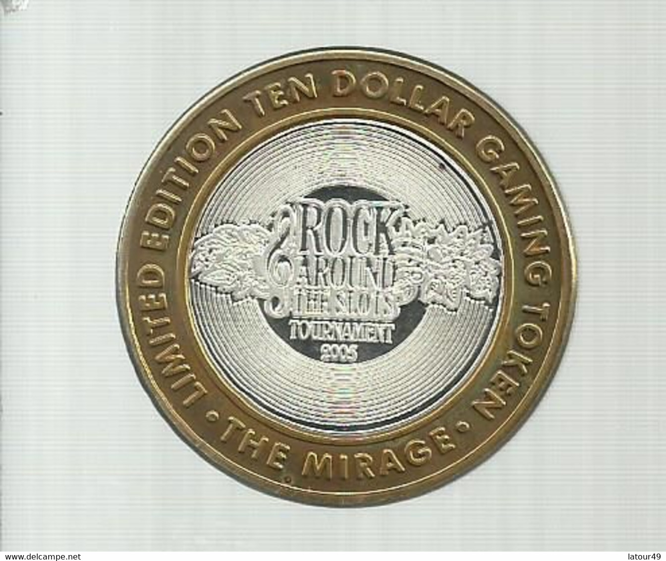 Limited Edition  Ten Dollar Gaming Token Las Vegas The Mirage Rock Around Tounament 2005 Superbe Dans Sa Boite - Casino