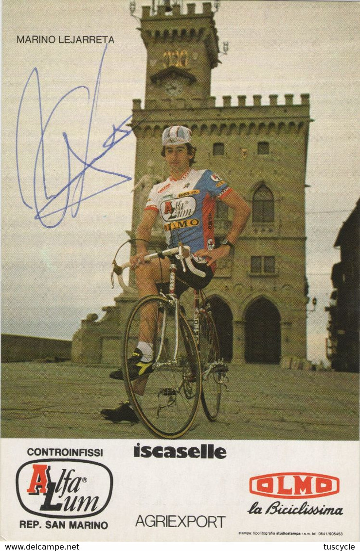 Marino LEJARRETA (Alfa Lum - Olmo 1984) Con Autografo - Ciclismo Cyclisme Cycling - Ciclismo