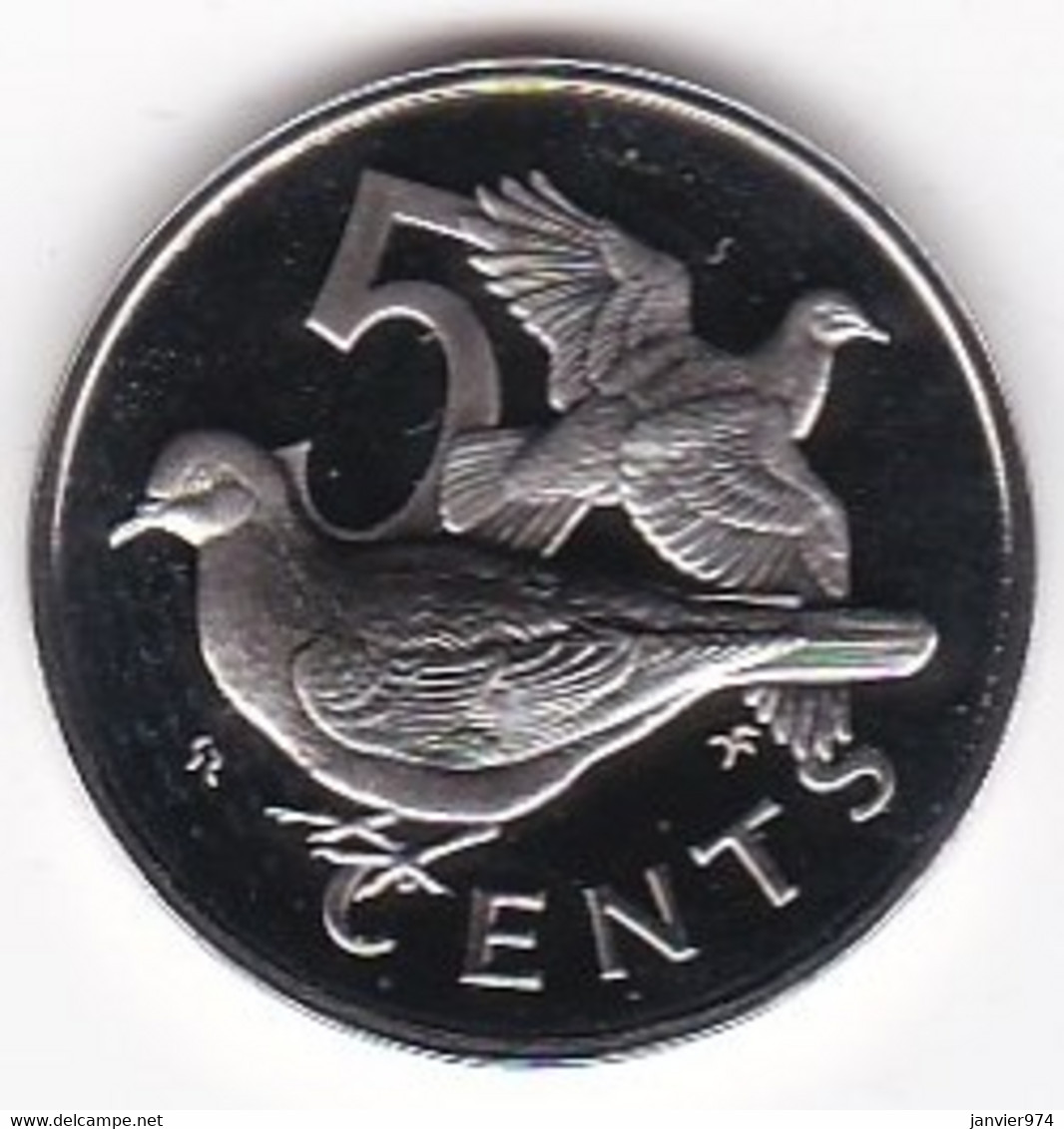 Îles Vierges Britanniques, 5 Cents 1975 , Oiseau, Elizabeth II, En Cupronickel, KM# 2, UNC, Neuve - Iles Vièrges Britanniques