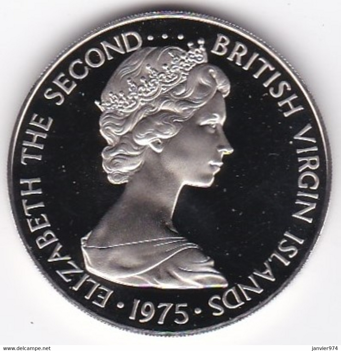 Îles Vierges Britanniques, 50 Cents 1975 , Oiseau, Elizabeth II, En Cupronickel, KM# 5, UNC, Neuve - Isole Vergini Britanniche