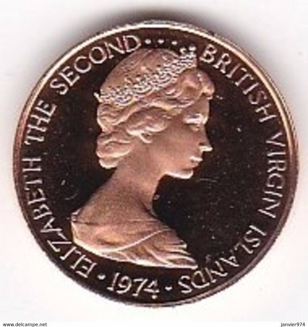 Îles Vierges Britanniques, 1 Cent 1974 , Oiseau, Elizabeth II, En Bronze, KM# 1, UNC, Neuve - Isole Vergini Britanniche