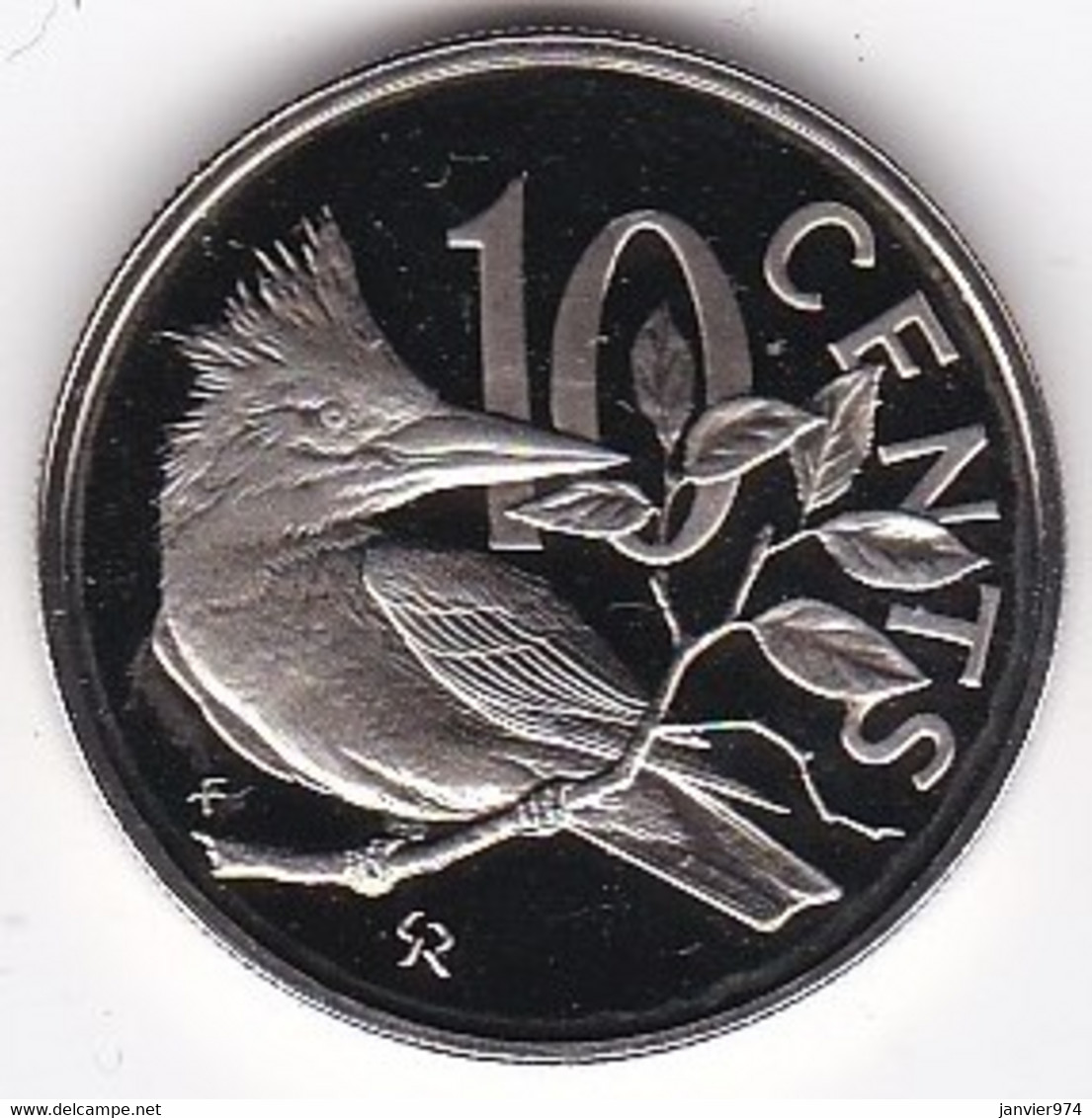 Îles Vierges Britanniques, 10 Cents 1974 , Oiseau, Elizabeth II, En Cupronickel, KM# 3, UNC, Neuve - Jungferninseln, Britische