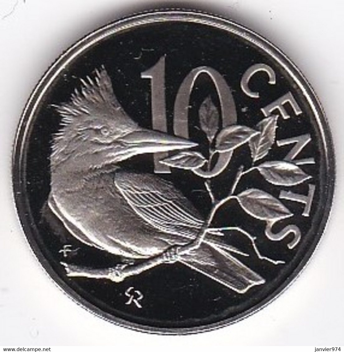 Îles Vierges Britanniques, 10 Cents 1974 , Oiseau, Elizabeth II, En Cupronickel, KM# 3, UNC, Neuve - Islas Vírgenes Británicas