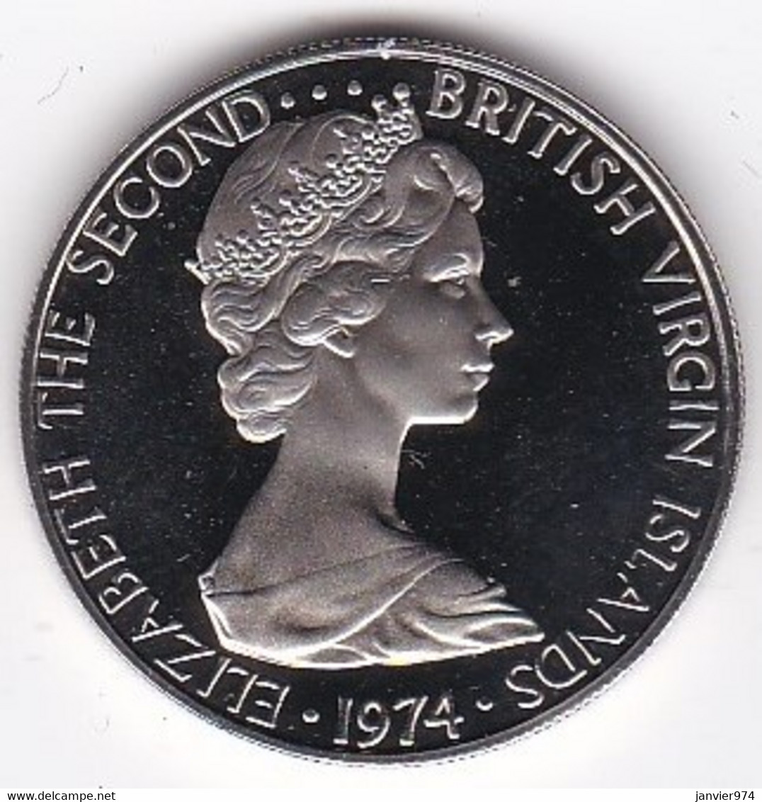 Îles Vierges Britanniques, 25 Cents 1974 , Oiseau, Elizabeth II, En Cupronickel, KM# 4, UNC, Neuve - Islas Vírgenes Británicas