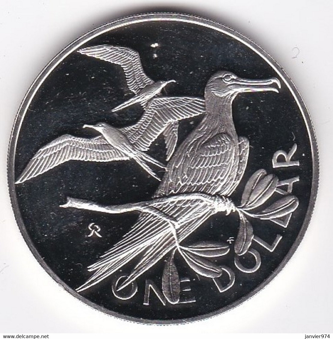 Îles Vierges Britanniques, 1 Dollar 1974 , Oiseau, Elizabeth II, En Argent, KM# 6a, UNC, Neuve - Iles Vièrges Britanniques