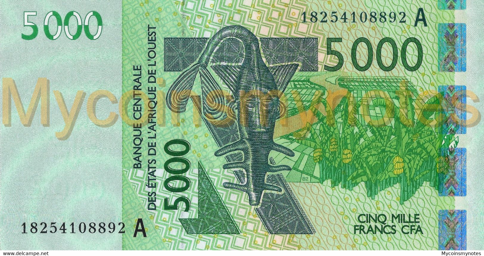 WEST AFRICAN STATES, IVORY COAST, 5000, 2018, Code A, Pick New, (Not Listed In Catalog), UNC - Estados De Africa Occidental