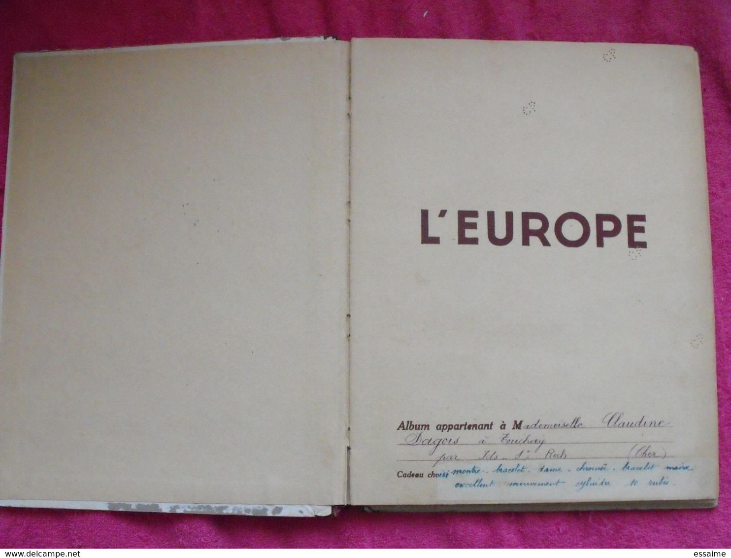 album d'images chromo chocolat Pupier l'Europe. vide. toilé.