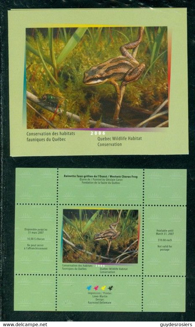 BERNACHE, Canard; Conservation Habitats Fauniques CANADA 2006 Wildlife Habitat Conservation GOOSE. Duck  (8428) - Local, Strike, Seals & Cinderellas