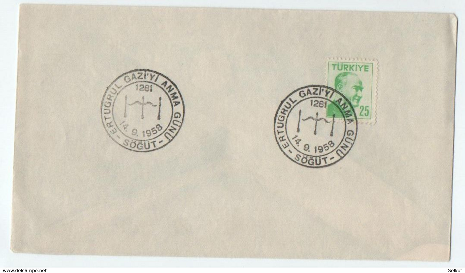 1958 Ertugrul Gazi Commemoration Day . Special Cancel - Lettres & Documents