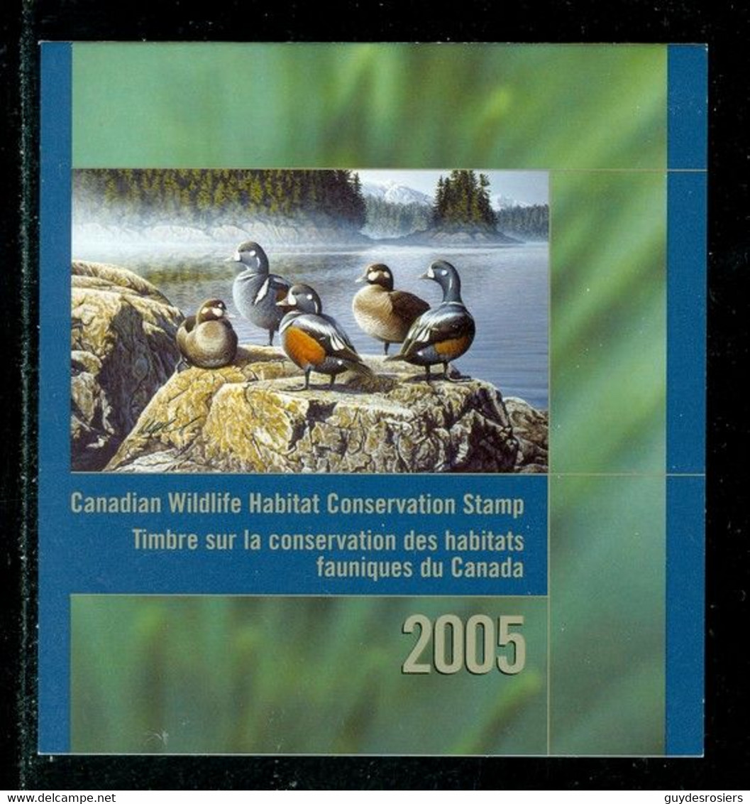 HARLEQUIN, Canard; Conservation Habitats Fauniques CANADA 2005 Wildlife Habitat Conservation HARLEQUIN Duck  (8430) - Viñetas Locales Y Privadas