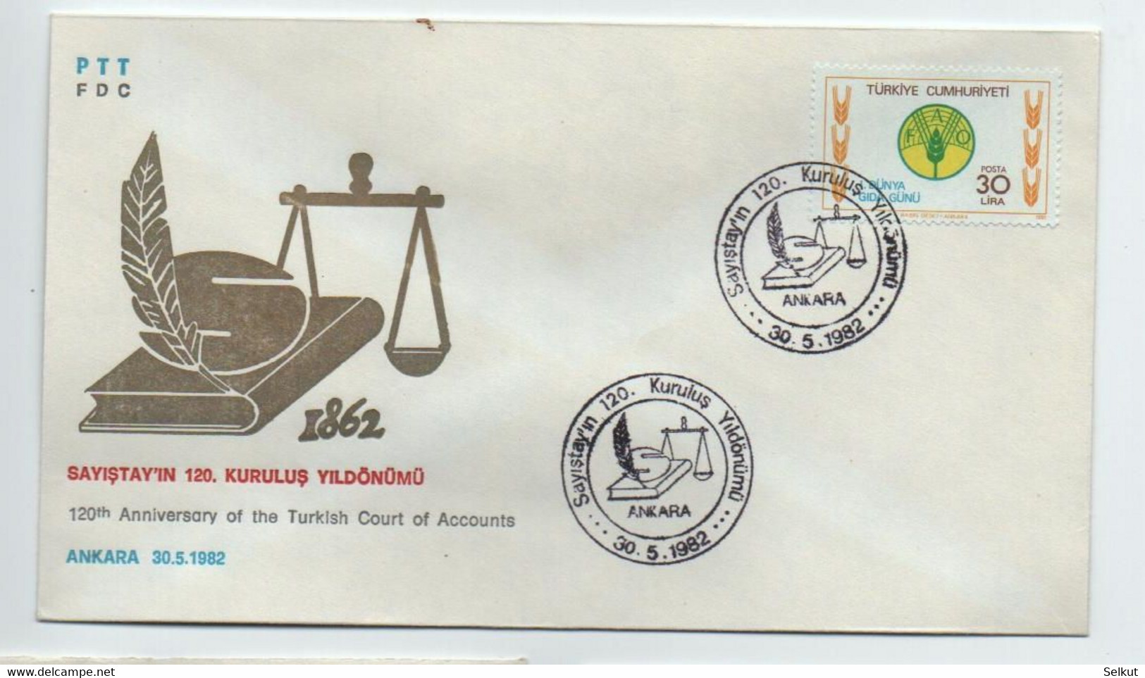 Turkey 1982 120th Anniv. Of The Turkish Court Of Accounts , Special Cover - Cartas & Documentos