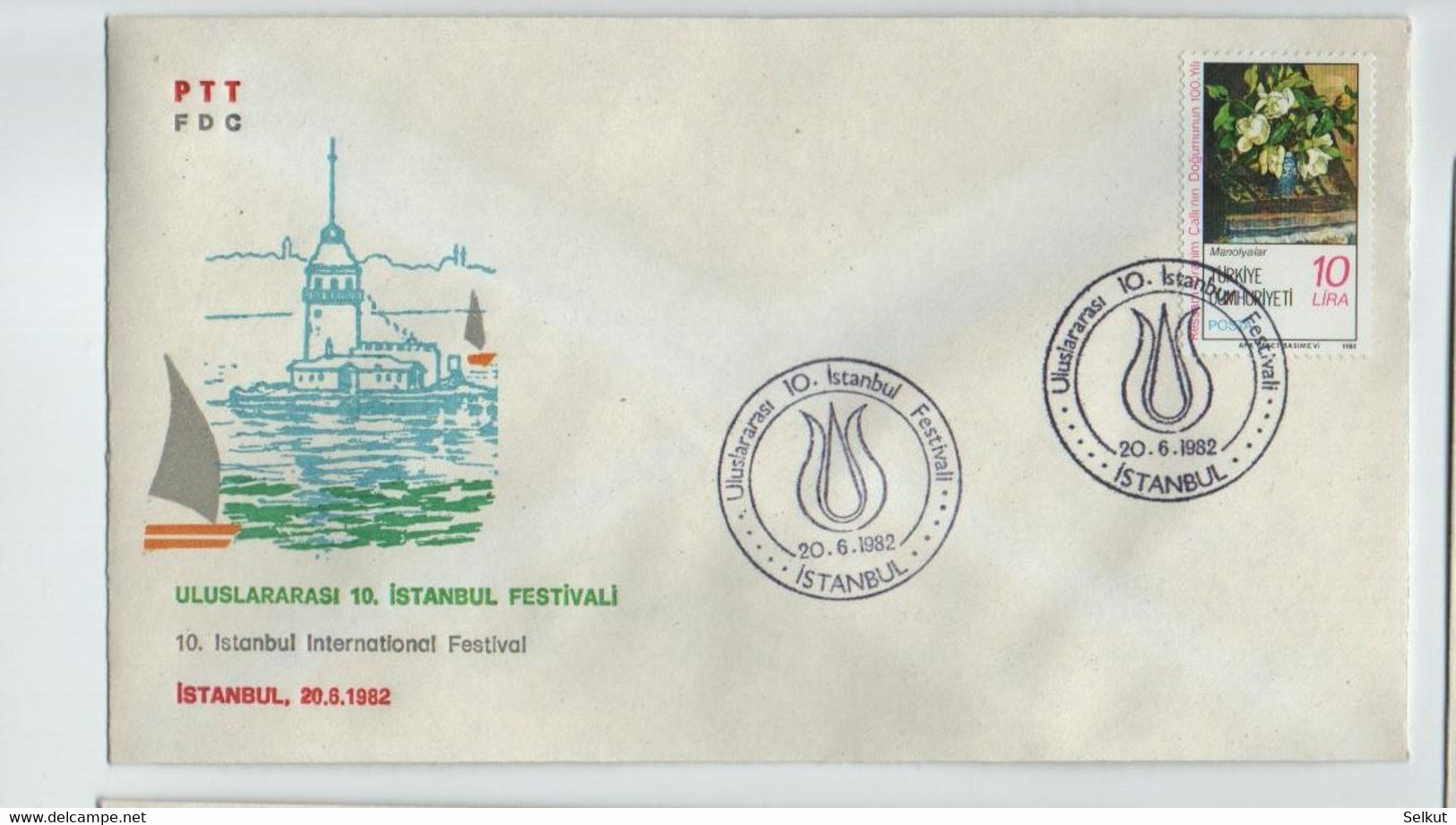 1982 Istanbul International Festival, Special Cover - Brieven En Documenten