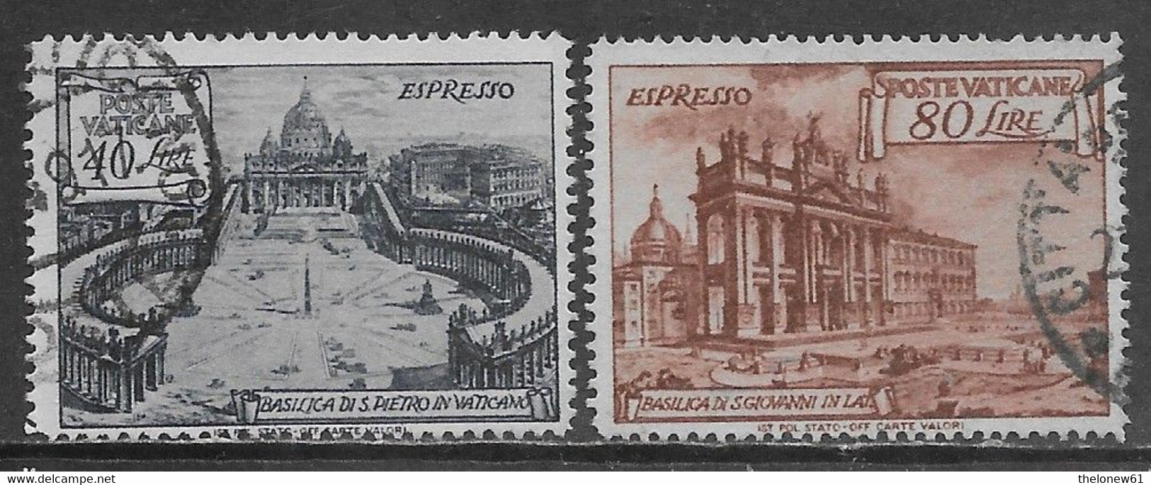 Vaticano Vatican 1949 Basiliche Espresso Sa N.E11-E12 Completa US - Priority Mail