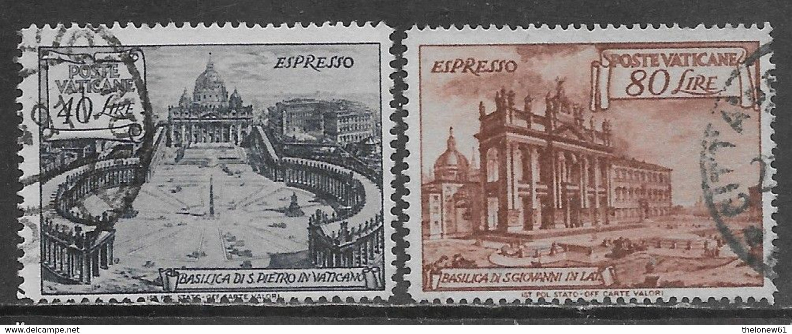 Vaticano Vatican 1949 Basiliche Espresso Sa N.E11-E12 Completa US - Urgente