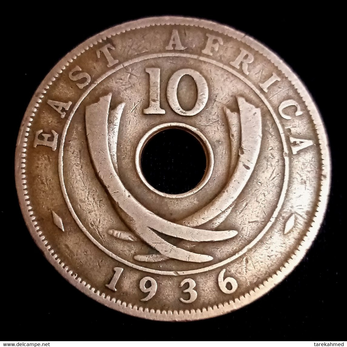 East Africa , 10 Cents . 1936 KN , Edward VIII , KM# 24 , Agomeza - Colonie Britannique