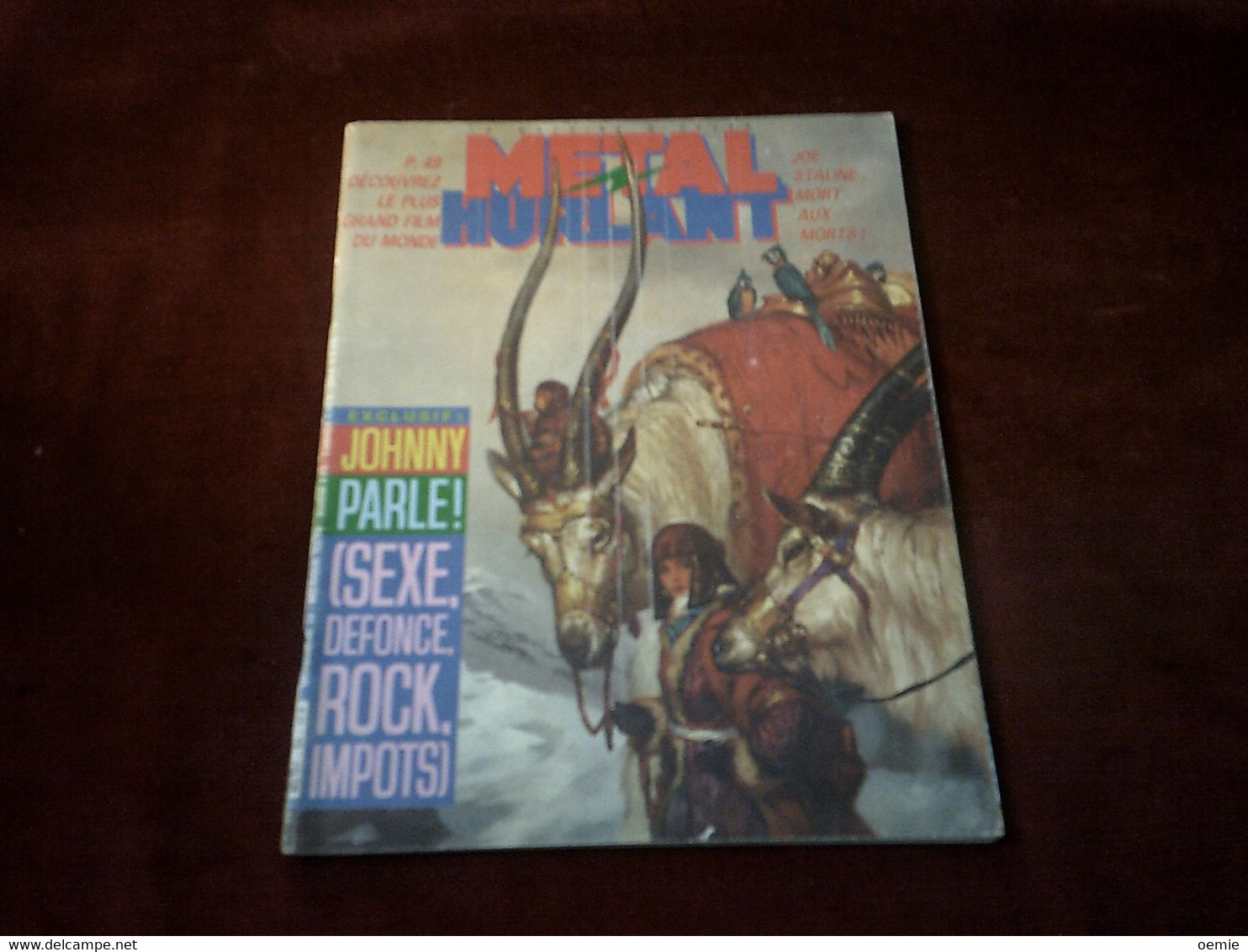 METAL HURLANT  N° 94  L'INTERVIEW  De Johnny Hallyday - Métal Hurlant