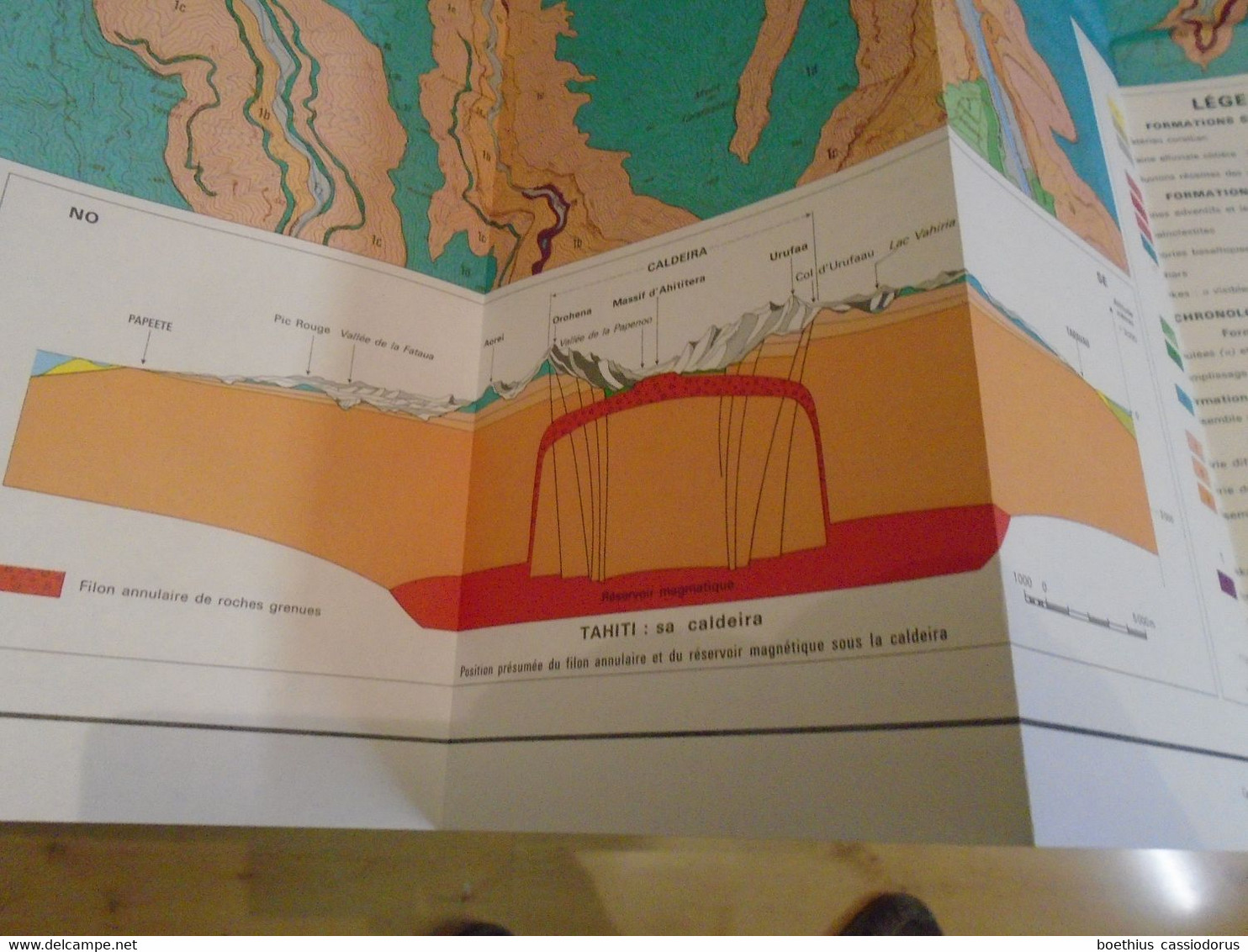 CARTE GEOLOGIQUE TAHITI FEUILLE PAPEETE (3 CARTES) 1/25000 et 1/50000 / 1979