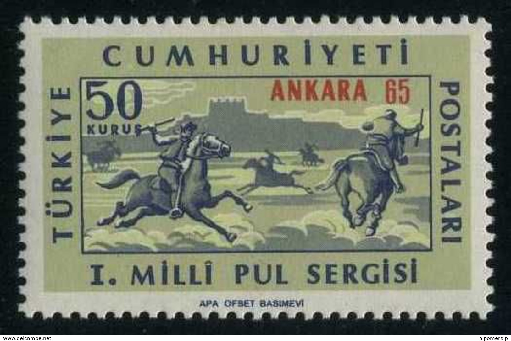 Türkiye 1965 Mi 1968 MNH Horseman With Spears (Ancient Game) | Old Rider Game, Ankara Citadel, Horse - Other & Unclassified