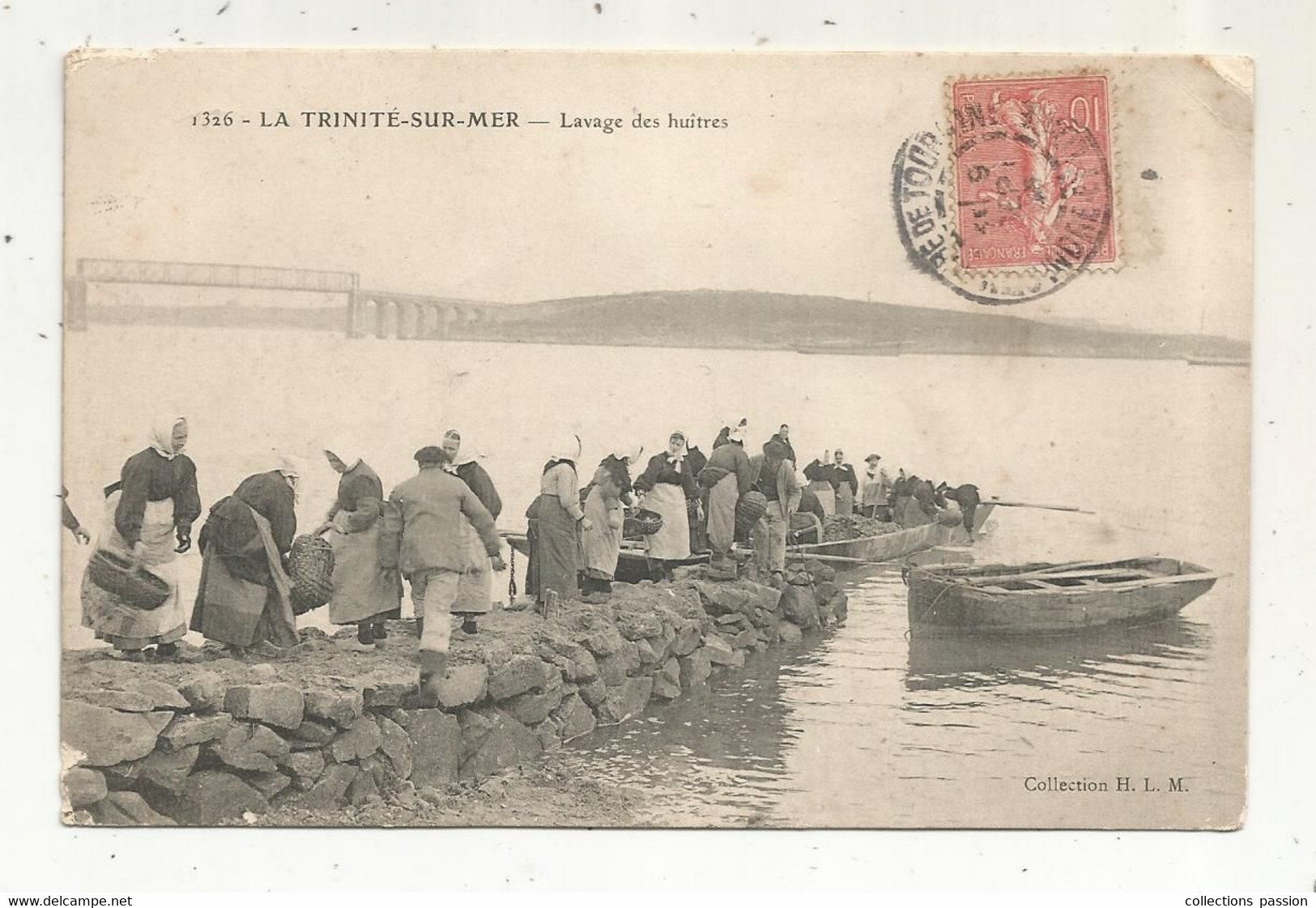 JC, Cp , Métier , Pêche , 56 , LA TRINITE SUR MER , Lavage Des Huitres , Voyagée 1905 - Pesca