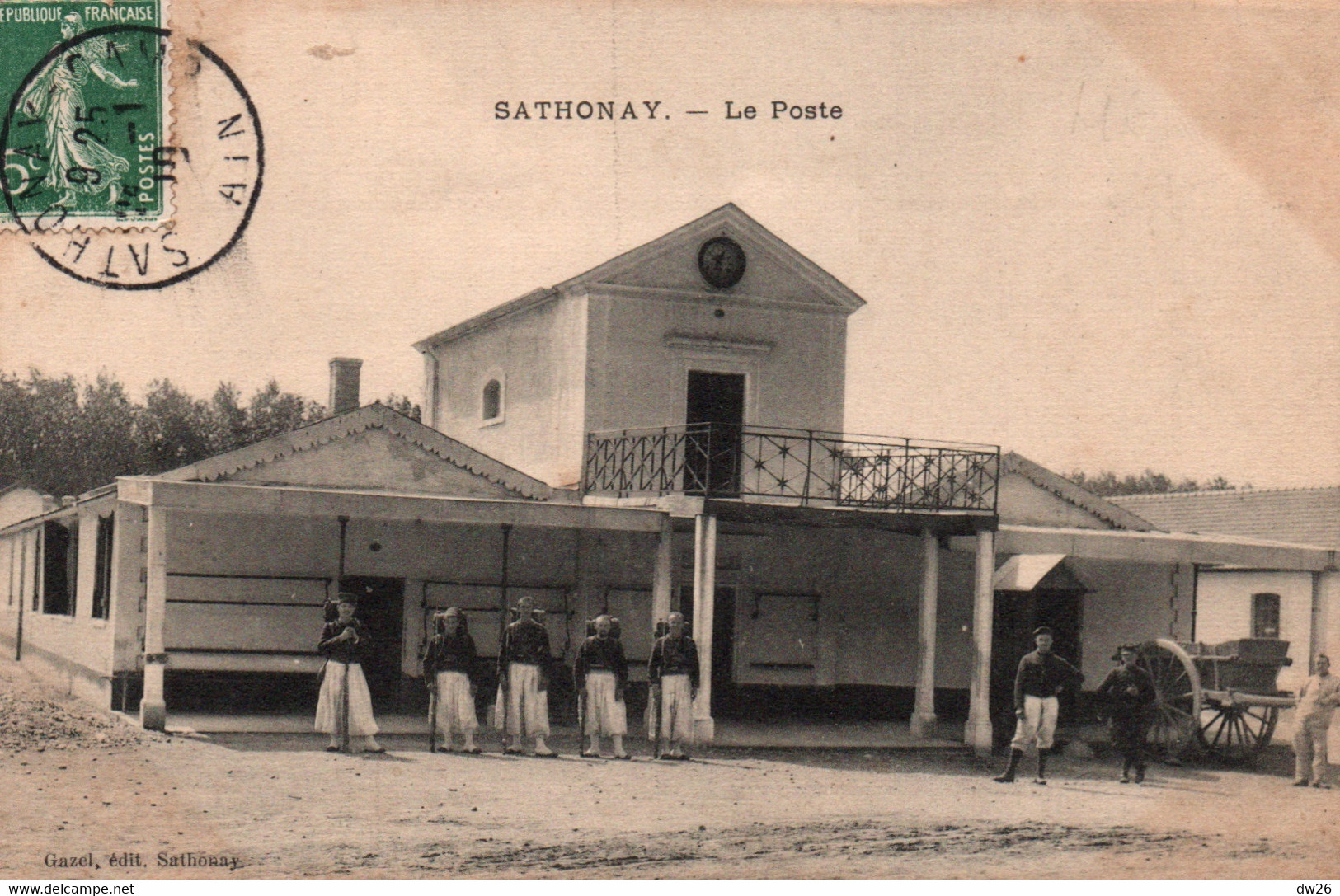 Casernes: Camp De Sathonay - Le Poste (Corps De Garde) Zouaves En Faction - Edition Gazel - Carte De 1910 - Barracks