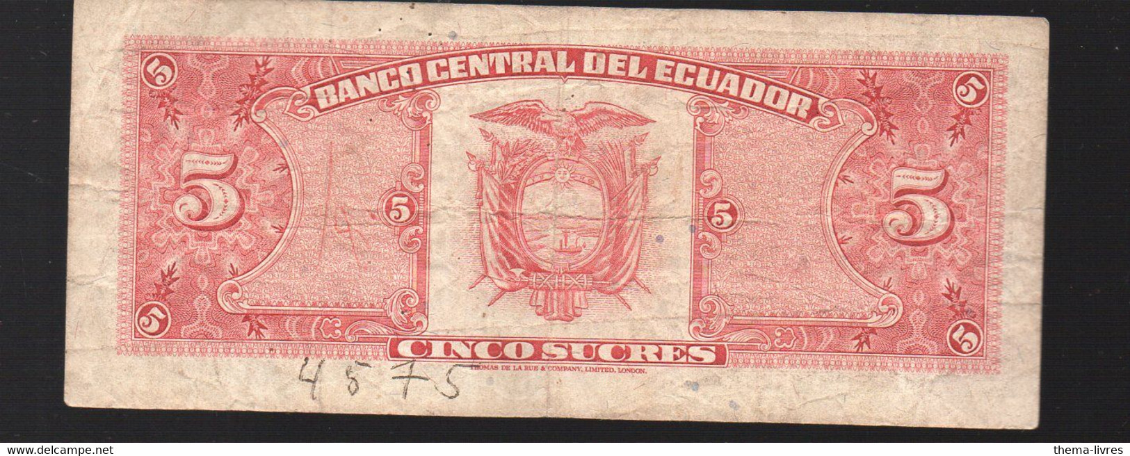 Ecuador / Equateur  : Billet  5s    1988   (PPP35325) - Equateur