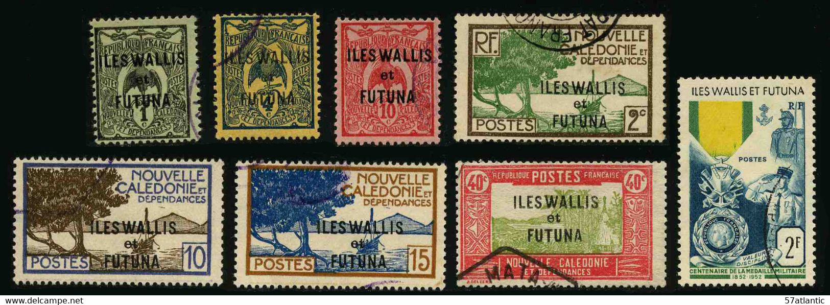 WALLIS ET FUTUNA - PROTECTORAT FRANCAIS - LOT DE 8 TIMBRES OBLITERES DIFFERENTS - Collections, Lots & Series