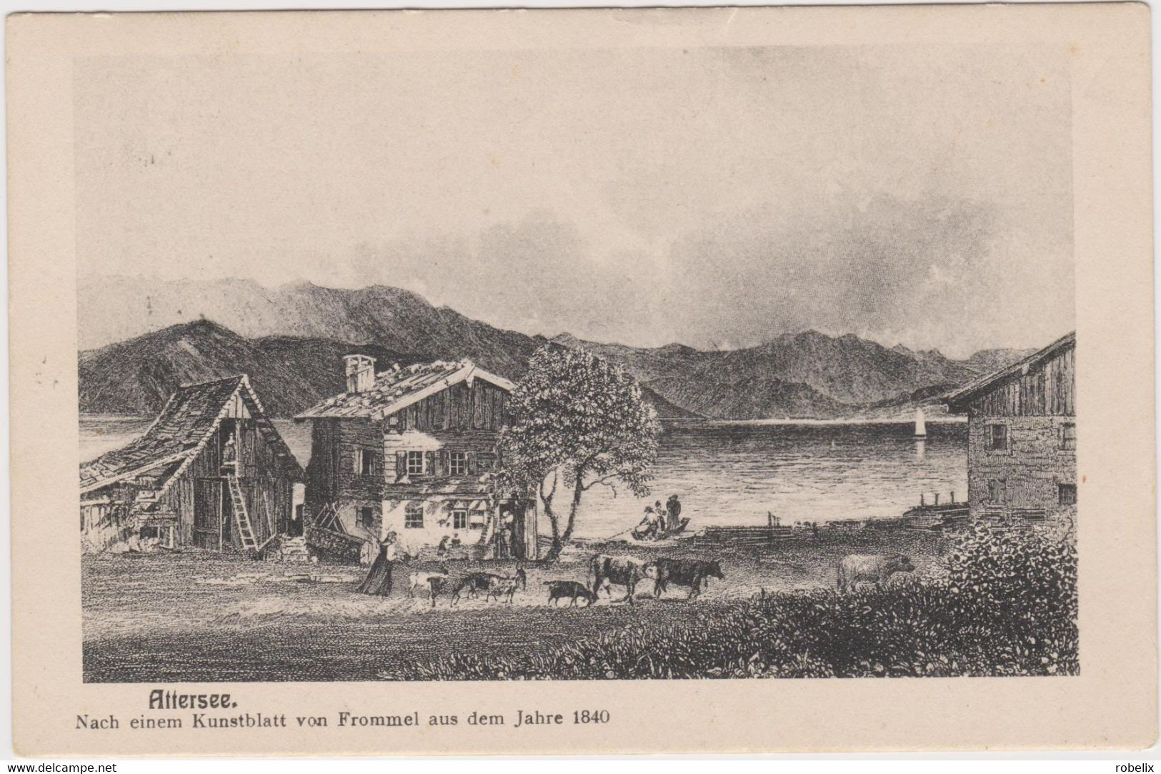 OSTERREICH - AUSTRIA - Salzkammergut  - Attersee  (Kunstblatt  Von Frommel Aus Dem Jahre 1840)   1903 - Attersee-Orte