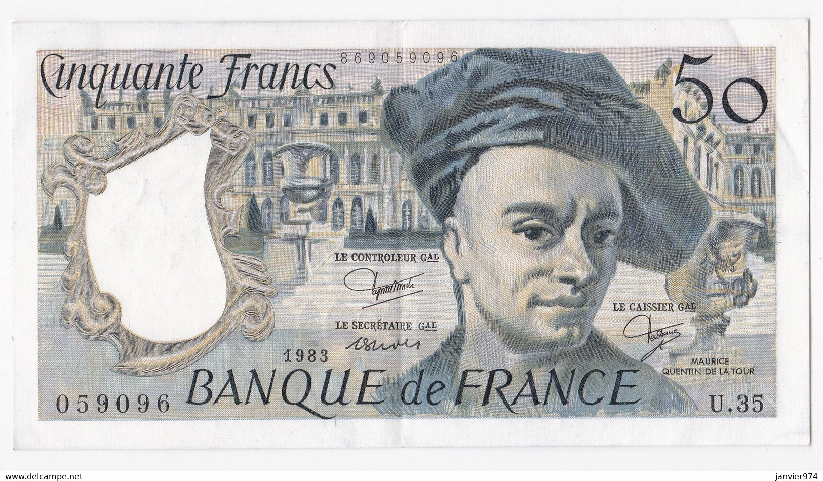 50 Francs Quentin De La Tour 1983 Alphabet U.35 N° 0590096, Superbe - 50 F 1976-1992 ''Quentin De La Tour''