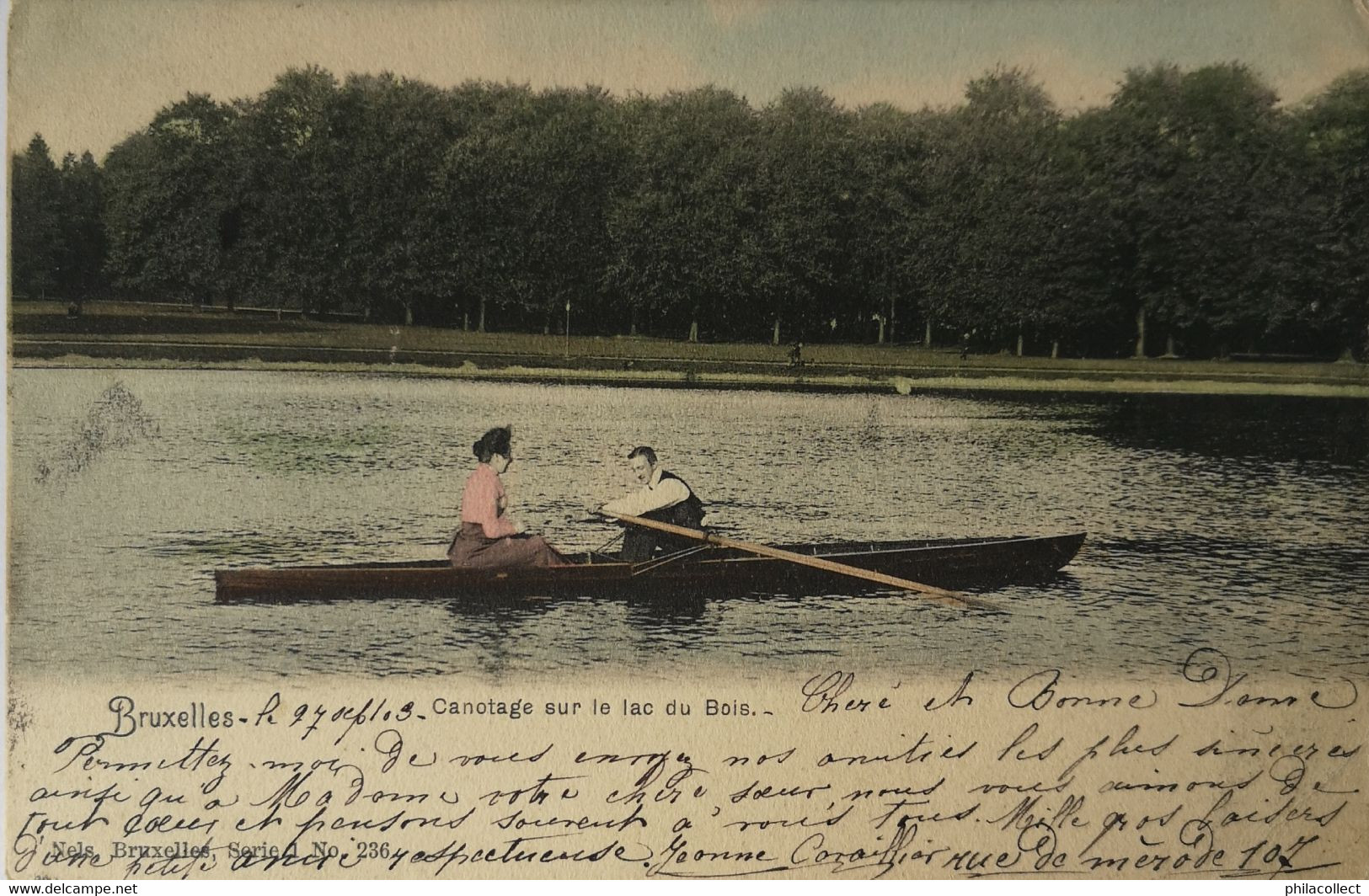 Bruxelles // Canotage Sur Le Lac Du Bois (color) 1903 - Sonstige & Ohne Zuordnung