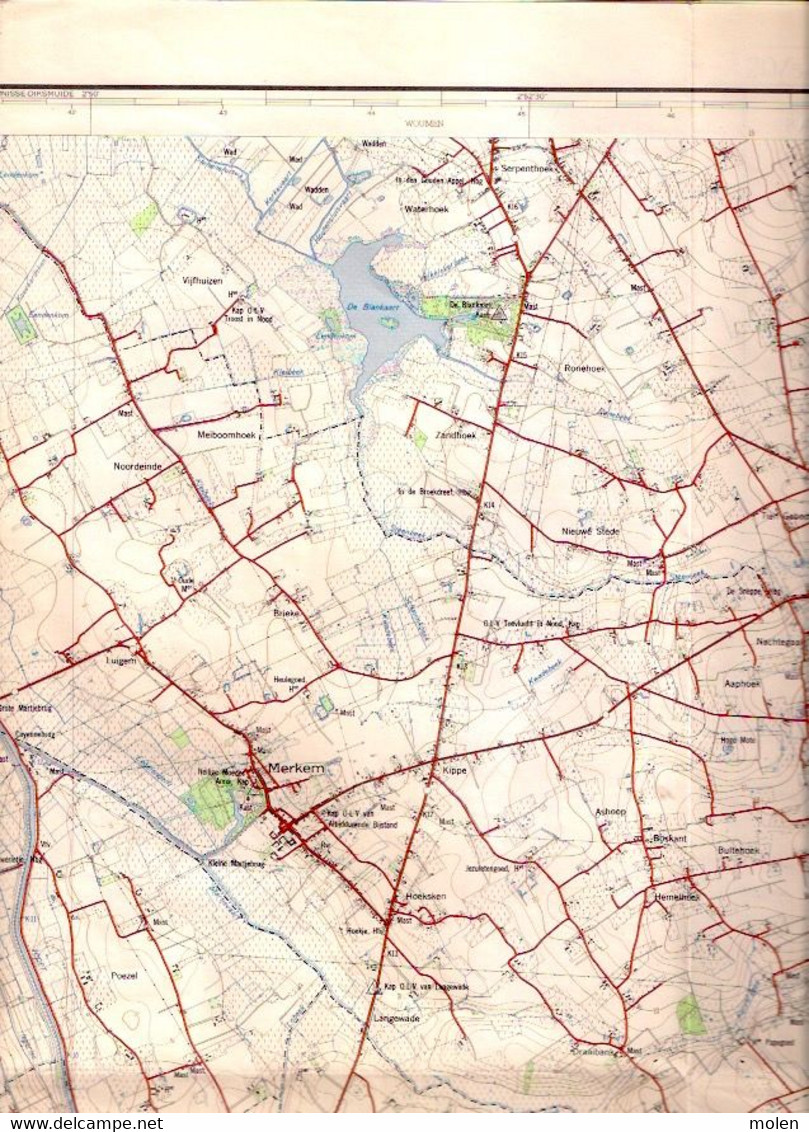 Meting1966 LO LANGEMARK STAFKAART 20/5-6 RENINGE POLLINKHOVE OOSTVLETEREN BIKSCHOTE ZUIDSCHOTE MERKEM NOORDSCHOTE S284 - Langemark-Poelkapelle