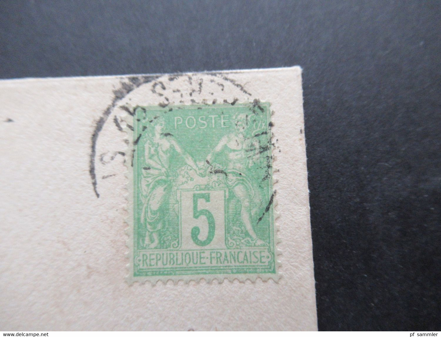 Frankreich 1900 Sage Nr.84 I EF Brief Mit Visitenkarte Von Gustave Larroumet Secretaire Perpetuel Academie Des Baux Arts - 1898-1900 Sage (Type III)