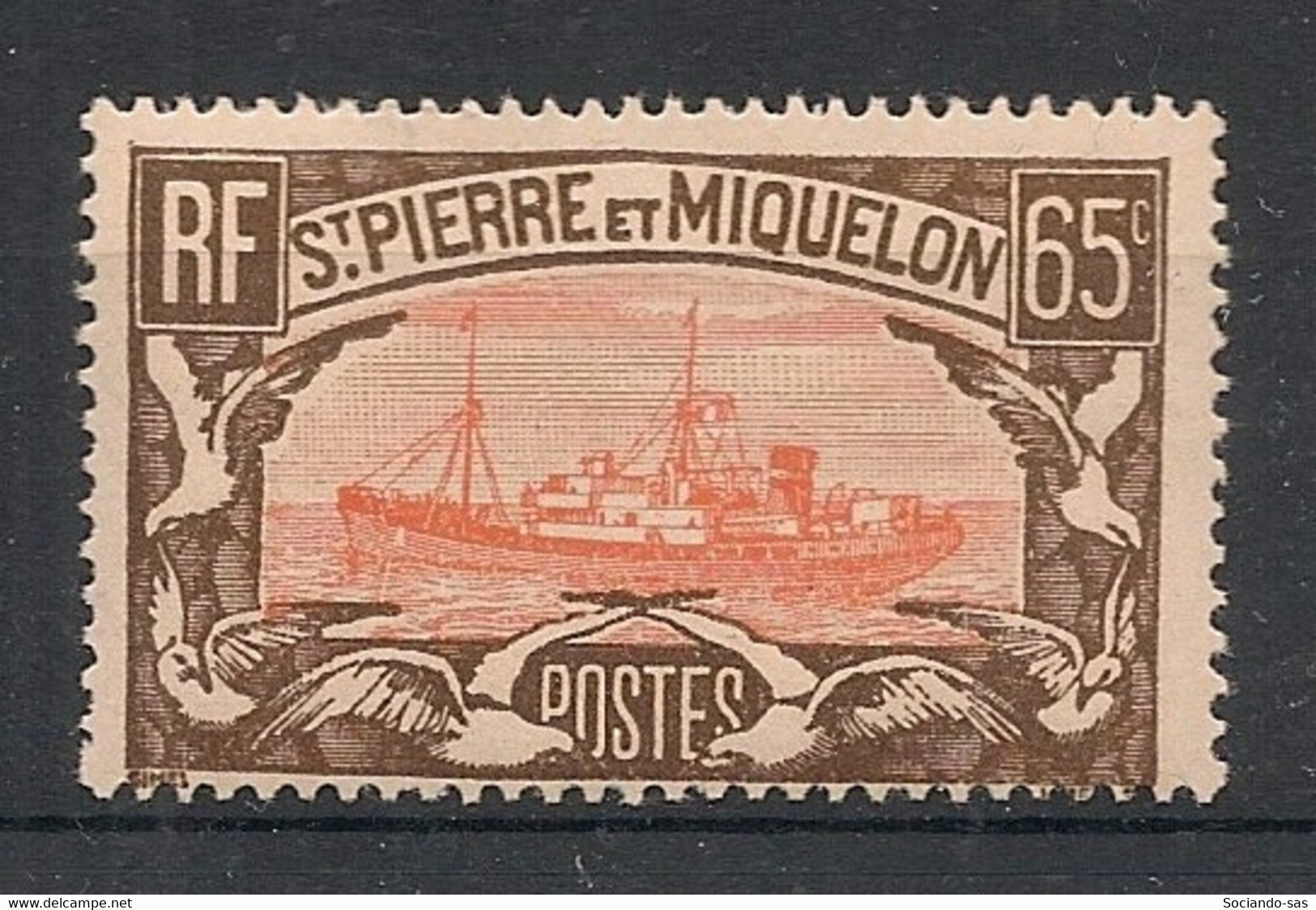 SPM - 1932-33 - N°Yv. 148 - Chalutier 65c Brun Et Rouge - Neuf Luxe ** / MNH / Postfrisch - Unused Stamps