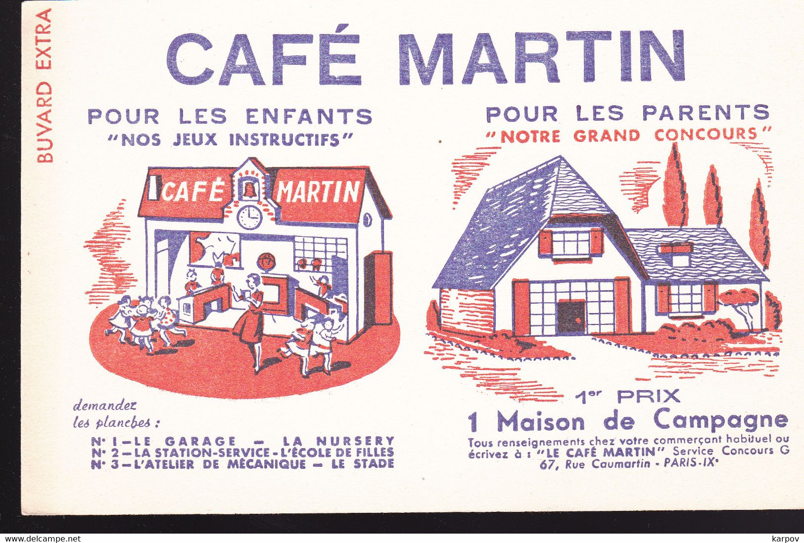 BUVARDS -  CAFÉ MARTIN - Café & Thé