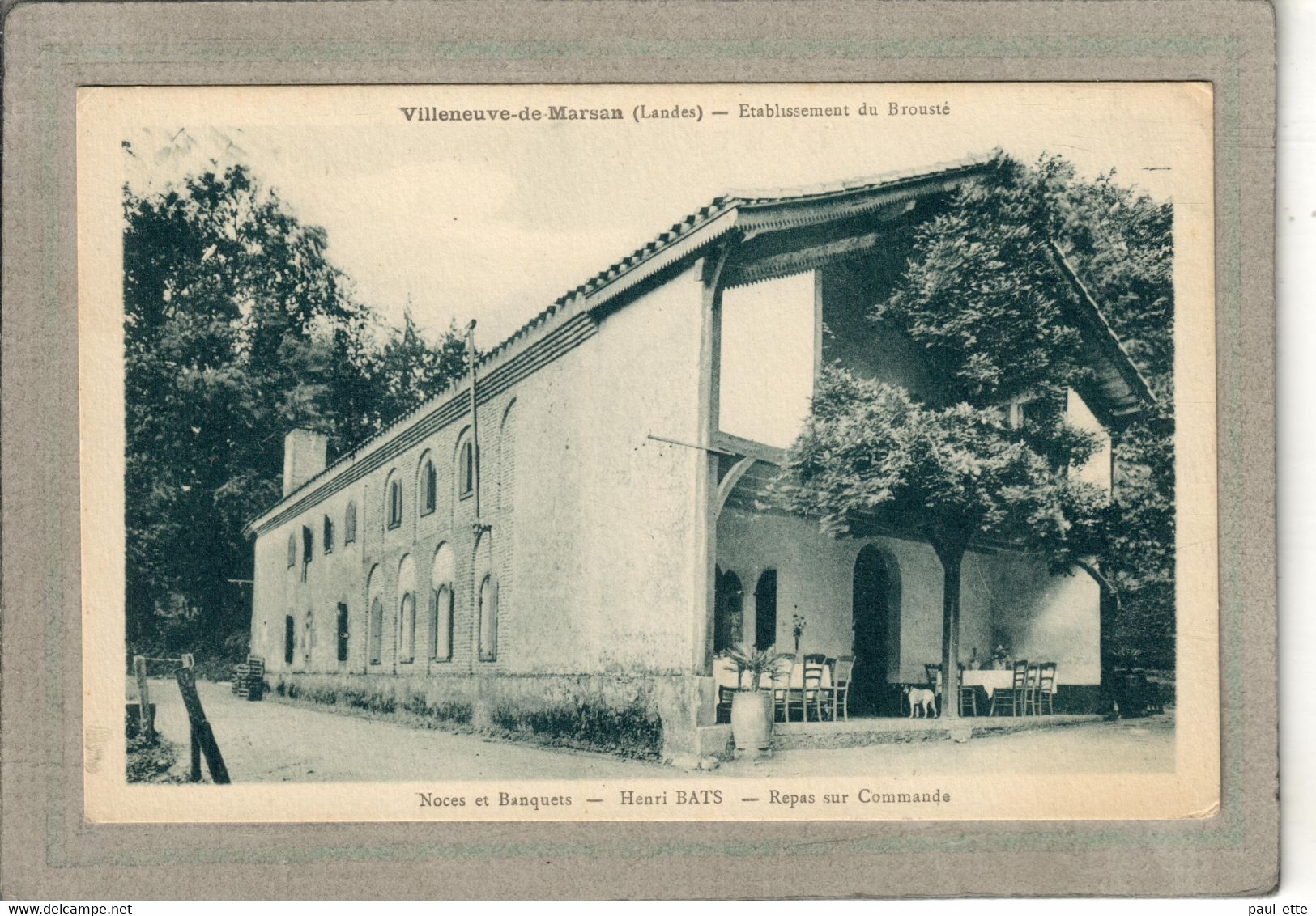 CPA - (40) VILLENEUVE-de-MARSAN - Aspect De L'Etablissement Du Brousté, Henri Bats, En 1940 - Villeneuve De Marsan