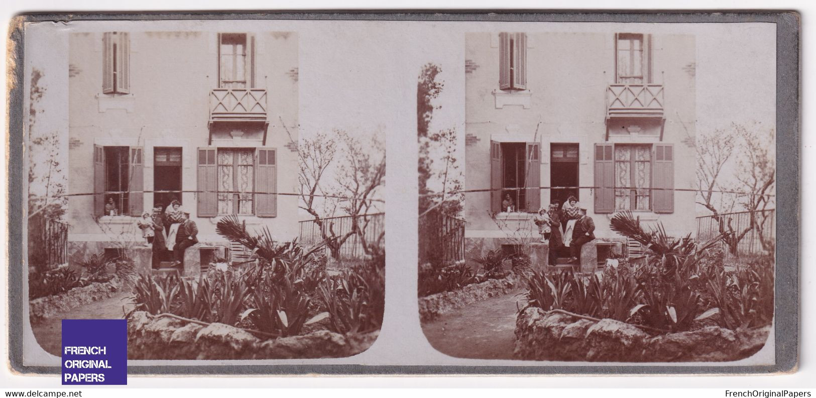 Marseille Environs Jolie Photo Stéréoscopique 12,5x5,5cm Vers 1890/1900 Maison Architecture Jardin A69-19 - Photos Stéréoscopiques