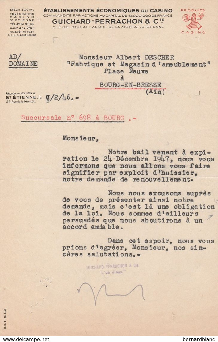 SAINT ETIENNE - LOIRE - ETABLISSEMENTS ECONOMIQUES DU CASINO - GUICHARD - PERRACHON ET CIE - Other & Unclassified