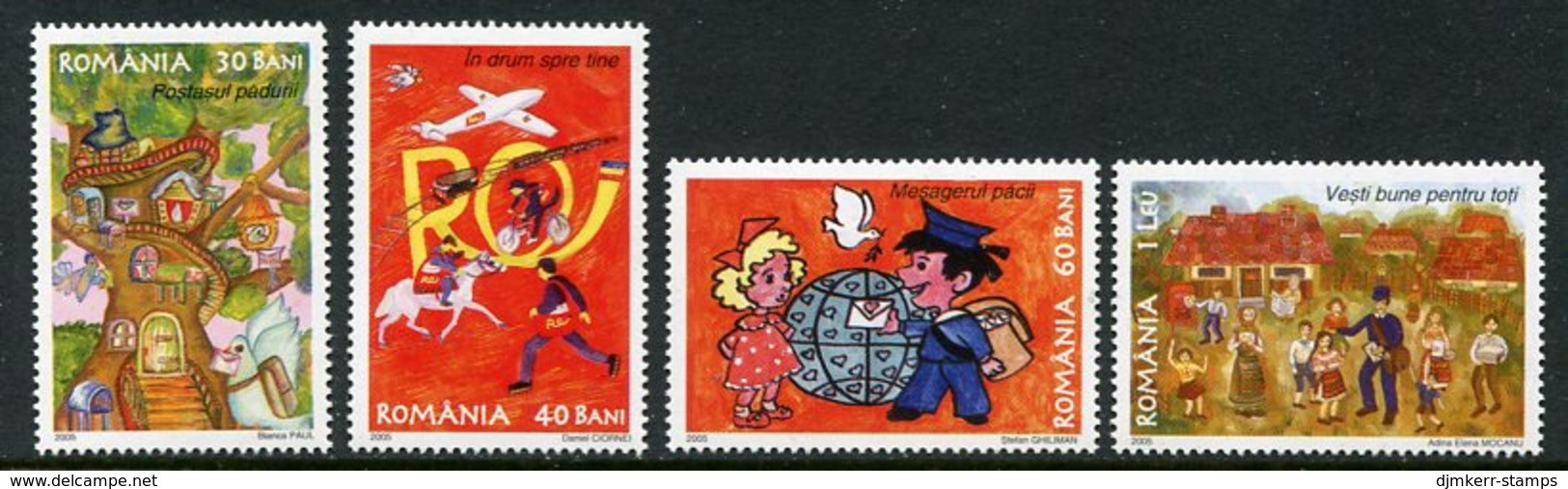 ROMANIA 2005 Flood Relief: Children's Drawings MNH / **.  Michel 5978-81 - Nuovi