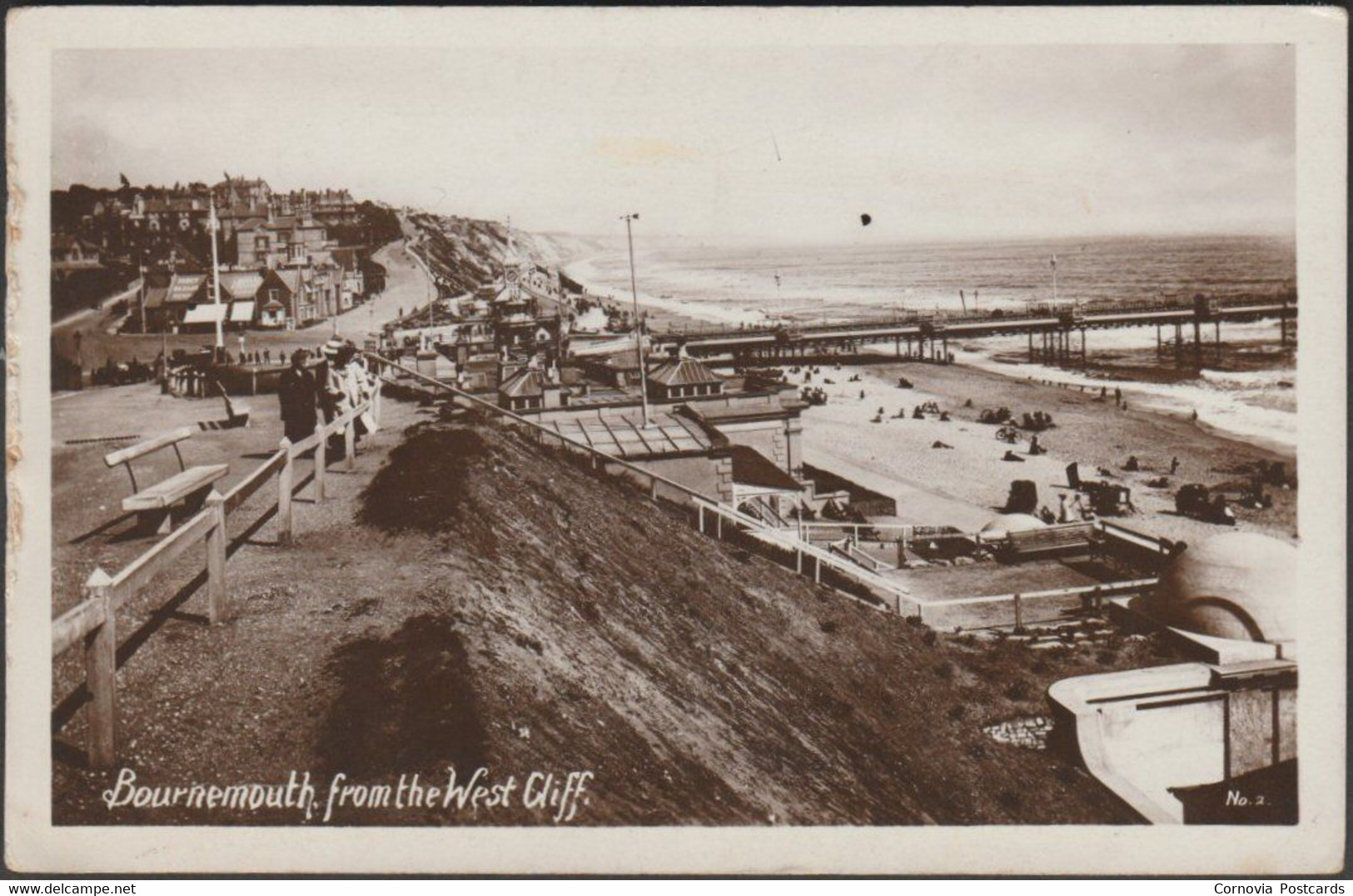 Bournemouth From The West Cliff, C.1910s - Harvey Barton RP Postcard - Bournemouth (avant 1972)