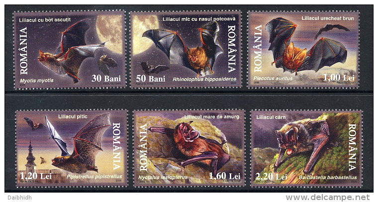 ROMANIA 2006  Bats Set Of 6 MNH / **.  Michel 6105-10 - Neufs