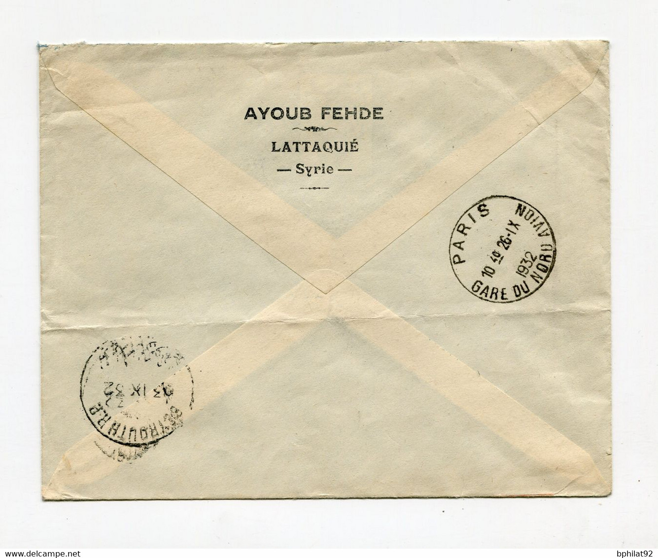 !!! ALAOUITES, LETTRE PAR AVION DE LATTAQUIE POUR LIVERPOOL DE 1932 - Covers & Documents