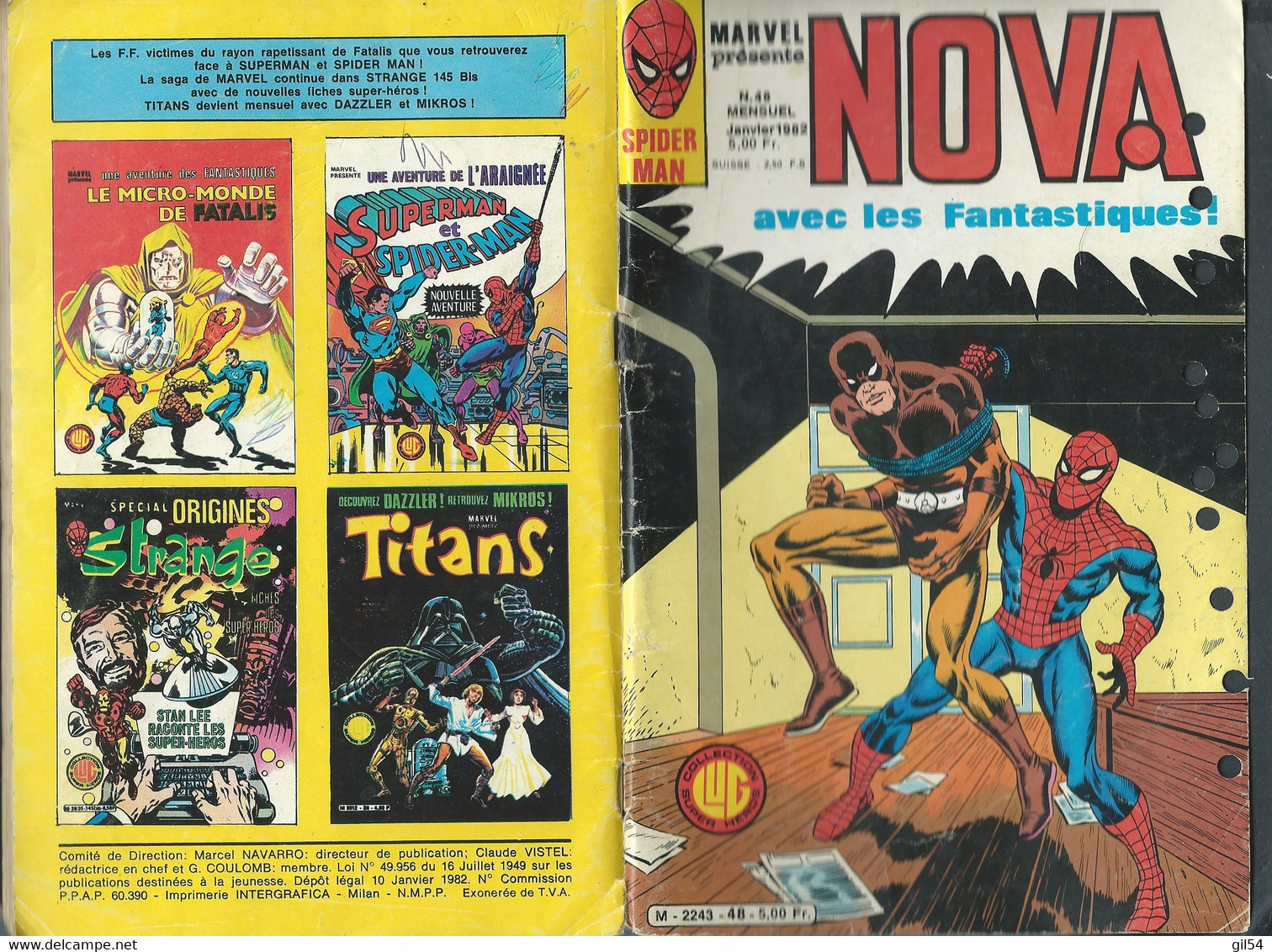 Nova Avec Les Fantastiques - Marvel N° 48 - Spider Man   - Janvier 1982   Fau 11903 - Nova