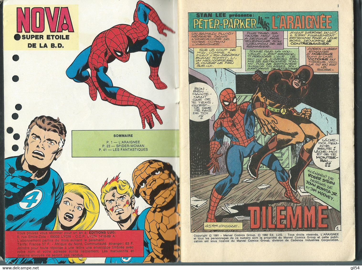 Nova Avec Les Fantastiques - Marvel N° 48 - Spider Man   - Janvier 1982   Fau 11903 - Nova