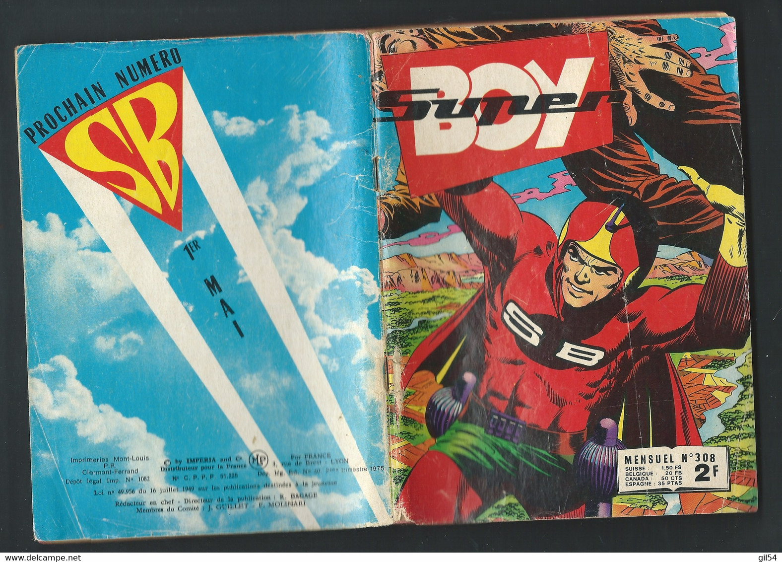 SUPER BOY N° 308 BE IMPERIA  2è Trimestre 1975  Fau 11905 - Superboy