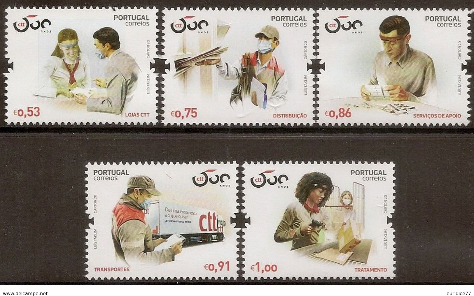 Portugal 2020 - 500 Years Of The Postal Service In Portugal Stamp Set Mnh - Other & Unclassified